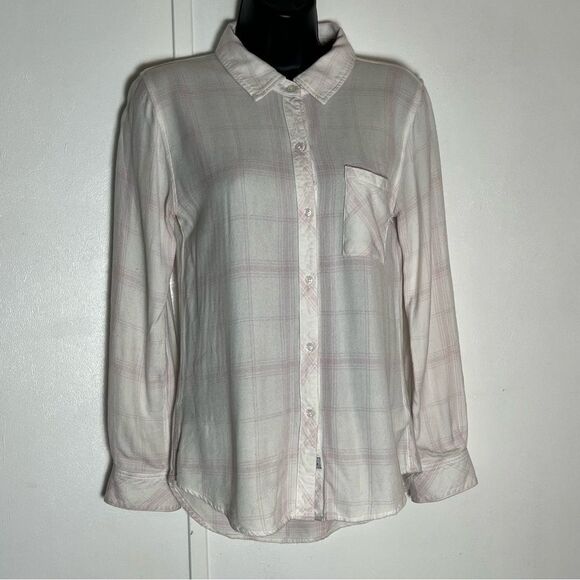 Rails Pink Hunter Plaid Shirt White Rose Long Sleeve Relaxed Button Up Shirt M - Picture 13 of 16